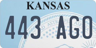 KS license plate 443AGO