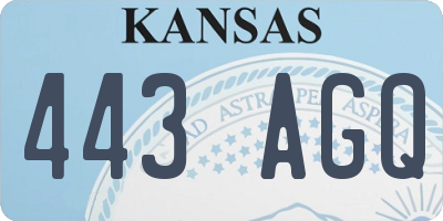 KS license plate 443AGQ