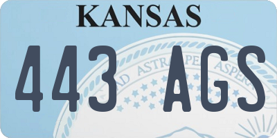KS license plate 443AGS