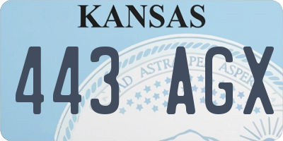 KS license plate 443AGX