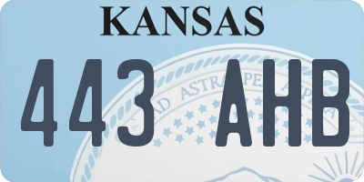 KS license plate 443AHB