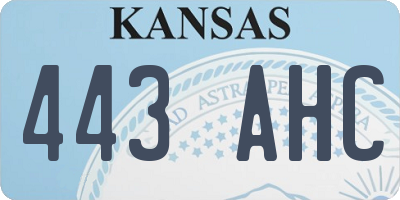 KS license plate 443AHC
