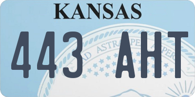 KS license plate 443AHT