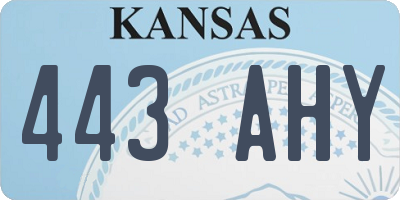 KS license plate 443AHY