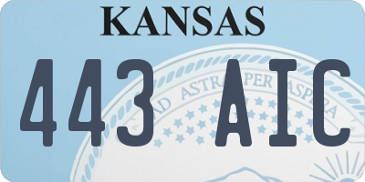 KS license plate 443AIC