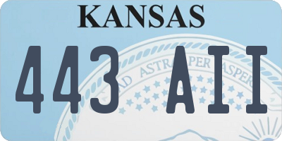 KS license plate 443AII