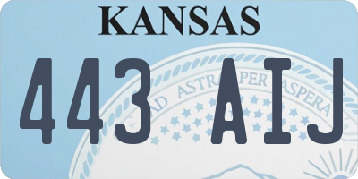 KS license plate 443AIJ