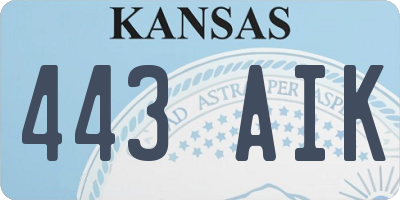 KS license plate 443AIK