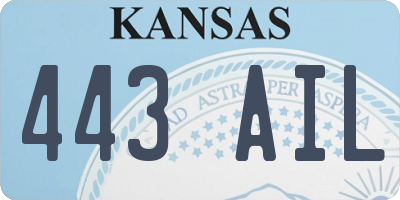 KS license plate 443AIL