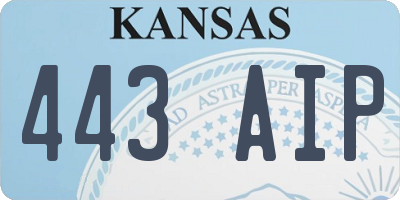 KS license plate 443AIP