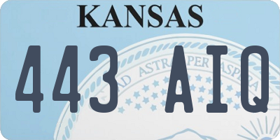 KS license plate 443AIQ
