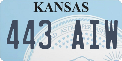 KS license plate 443AIW