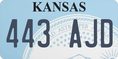 KS license plate 443AJD
