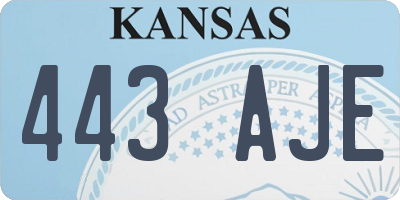 KS license plate 443AJE