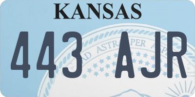 KS license plate 443AJR