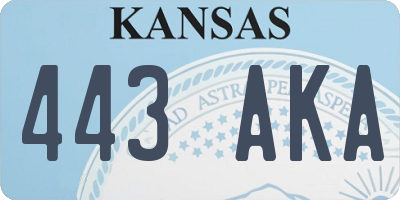 KS license plate 443AKA