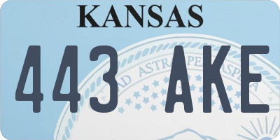 KS license plate 443AKE