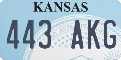 KS license plate 443AKG