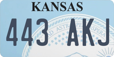 KS license plate 443AKJ