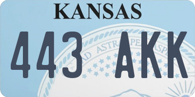 KS license plate 443AKK