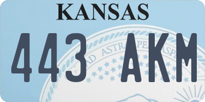 KS license plate 443AKM