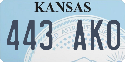 KS license plate 443AKO