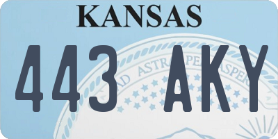KS license plate 443AKY