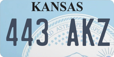 KS license plate 443AKZ