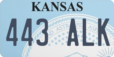 KS license plate 443ALK