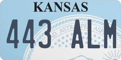 KS license plate 443ALM