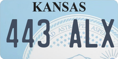 KS license plate 443ALX