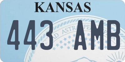 KS license plate 443AMB