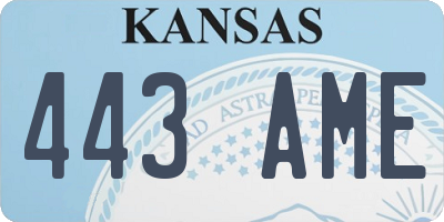 KS license plate 443AME