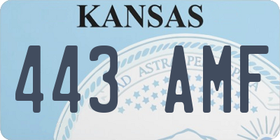 KS license plate 443AMF