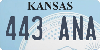 KS license plate 443ANA