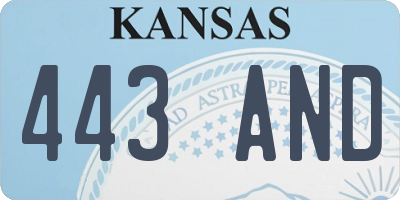 KS license plate 443AND