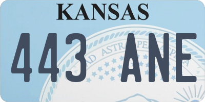 KS license plate 443ANE