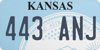 KS license plate 443ANJ