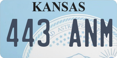 KS license plate 443ANM