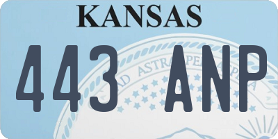 KS license plate 443ANP