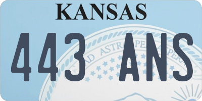 KS license plate 443ANS