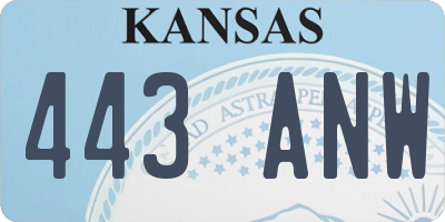 KS license plate 443ANW