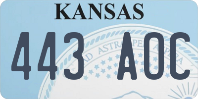KS license plate 443AOC