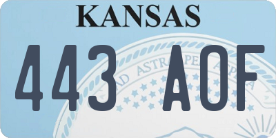 KS license plate 443AOF
