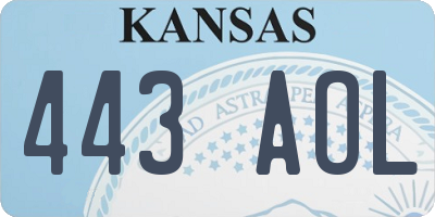 KS license plate 443AOL