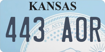 KS license plate 443AOR