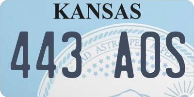 KS license plate 443AOS