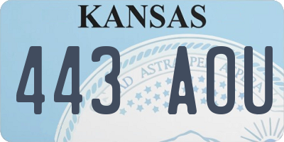 KS license plate 443AOU