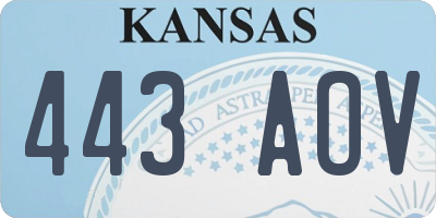 KS license plate 443AOV