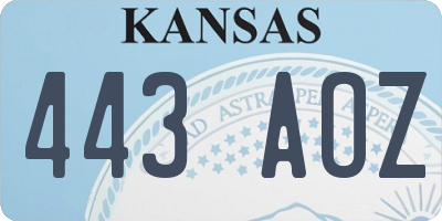 KS license plate 443AOZ